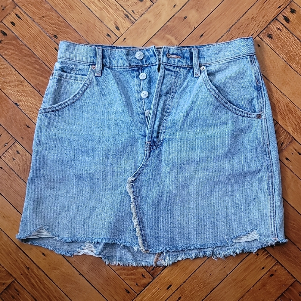 We The Free Blue Mini Skirt Casual Style